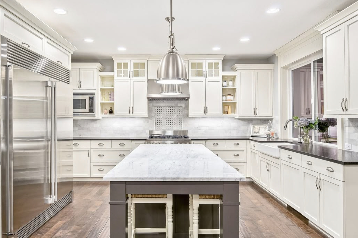 Modern custom kitchen in Langley crafted by Giovani Interior Millwork.
